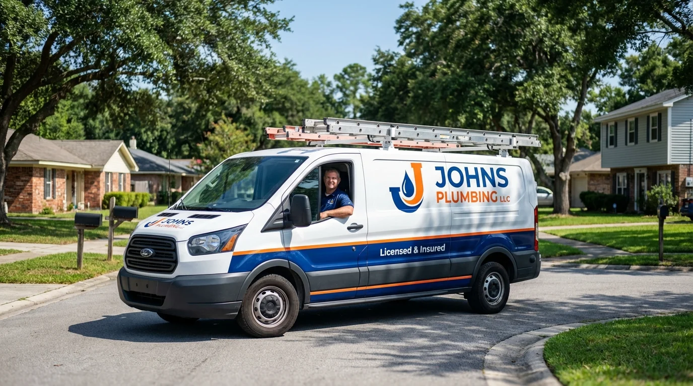 Johns Plumbing LLC service van in Coopersville, MI